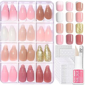 Beetles 360-Count 12-Color Caramel Drift Short Square Press-On Nails Kit with Decorative Stickers, Glue, File & More $6.64 w/ S&S + Free Shipping w/ Prime or on $35+
