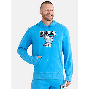 Bluey Men's and Big Men's Front Back Graphic Hoodie, Sizes XS-3XL - $6.99