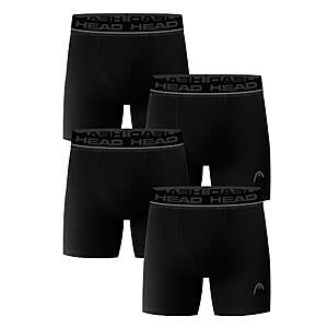 Men's HEAD Cotton Stretch Boxer Briefs, 4-Pack (Sizes S&ndash;XL) - $9.98