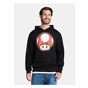 Super Mario Men's and Big Men's Toad Graphic Hoodie, Sizes XS-3XL - from $9.98 at Walmart