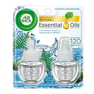 2 for $4.48 ($2.24 per 2-pack) - Air Wick Plug In Scented Oil with Essential Oils, Twin Refill, 0.67 oz, 2 pack (Various)