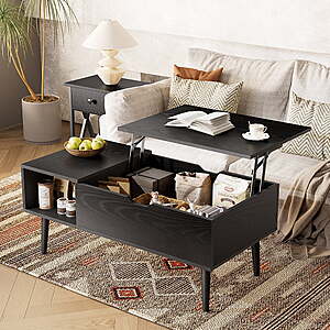 Gianna 39.4"Lx19.6"Wx17.4"H Wood Lift Top Coffee Table (Dark Brown or Gray) - $38.99
