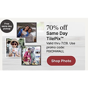 Walgreens Photo: 8" x 8" TilePix Wall Hanging System Customized Photo Framed Prints - from $6 + free store pickup
