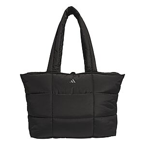 $29.97 - adidas Quilted Tote &ndash; Puffer Shoulder Bag, All Me/Black, OSFA