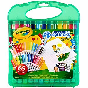 Crayola Pip-Squeaks Washable Marker Set (65ct), Coloring Set - $10.99