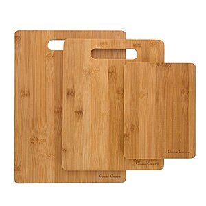 3 Piece Bamboo Cutting Board Set - Chopping and Serving Boards 8x6, 11x8.5, 13x9.5 by Classic Cuisine - $10.41