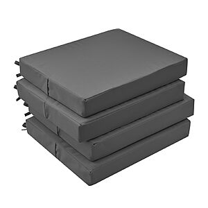 GUHER Outdoor Chair Cushions Set of 4, Waterproof Patio Cushions, 18.5"x16"x3" (3 colors) - $19.99