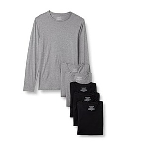 $9.99 | 6-Pack Amazon Essentials Mens Slim Fit Cotton Crew Neck Undershirts Long Sleeve at Woot!