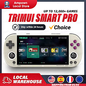 Trimui Smart Pro 4.96"IPS Linux Handheld Game Console RGB Joystick 12000+ Retro Games White $54.82 + Free Shipping at AliExpress
