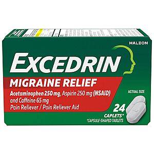 24-Ct Excedrin Migraine Relief Caplets medicine: 2 for $1.08 AC + AR + Free Pickup on Orders $10+