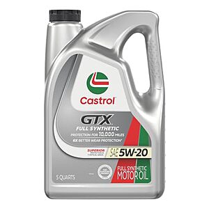 Castrol GTX Full Synthetic 5W-20 Motor Oil, 5 Quarts, Pack of 3 $71.85