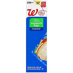 Upcoming Deal Walgreens 8/16-22 Wags Storage Bags (Gallon, Quart, Snack, etc) 88c each FPU at $10