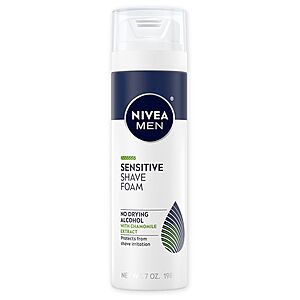 NIVEA FOR MEN 7oz Sensitive Shave Foam $1.61 ac's Free $10 Pick Up Walgreens **YMMV**