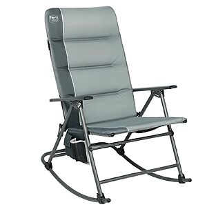 $99.99 AMZ Timber Ridge Oversized Folding Rocking Patio, Camping Chair, Padded Outdoor Rocker with High Back
