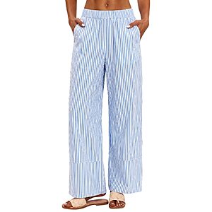 AKEWEI High Waisted Linen Pants for Women $9.99