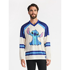 Disney Stitch Men's & Big Men's Long Sleeve Graphic Hockey Jersey (Sizes XS-2XL) $8.29 + Free S&H w/ Walmart+ or on $35+