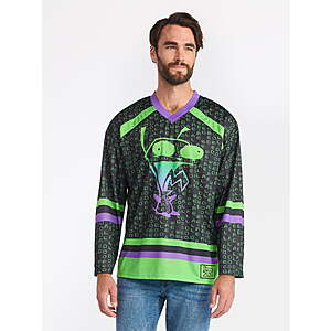 Invader Zim Men's & Big Men's Long Sleeve Graphic Hockey Jersey (Sizes XS-3XL) $7.85 + Free S&H w/ Walmart+ or on $35+