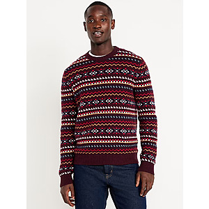 SoSoft Cotton Blend Crew Neck Sweater (Various Patterns) $7.97 + Free Shipping on $50+ or Free Store Pickup at Old Navy