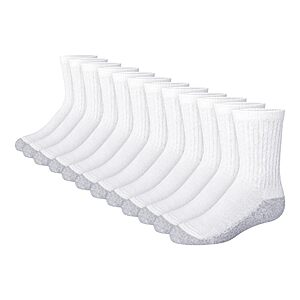[Prime] 12-Pack Hanes Boys' Double Tough Moisture Wicking Socks Pack (Ankle, Crew, No Show Socks) 6.63 + Free Shipping