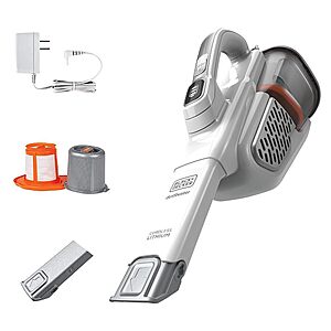 BLACK+DECKER Dust Buster Hand Held Vacuum Cordless Rechargeable, Portable Vacuum for Car, Extended Runtime, Powerful Suction, Extra Long Crevice Tool, AdvancedClean+ (HHVK320J10)