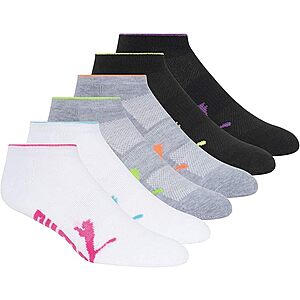 [Prime] 6-Pack Puma Women's Low Cut Socks (Size 9-11) White Multi $7.58, Black Multi $7.73 + Free Shipping