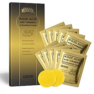 [Prime] 20-Count QOOQ Organic Travel-Size Individually Sealed Turmeric Kojic Acid Cleansing Pads $4.49 + Free Shipping