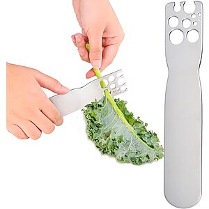 Stainless Steel Leaf Herb Stripper Tool, Loose Leaf Kale, Chard, Collard Greens Kale Razor and Kitchen Leaf Remover