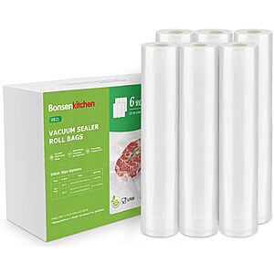 6-Count 11" x 16' Bonsenkitchen Vacuum Sealer Rolls $8.49 + Free Shipping w/ Prime or on $35+
