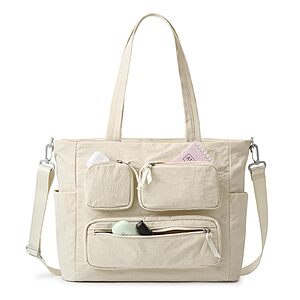 G4Free Casual Tote Bag w/ 15" Laptop Pocket (Beige) $9.99 + Free Shipping w/ Prime or on $35+
