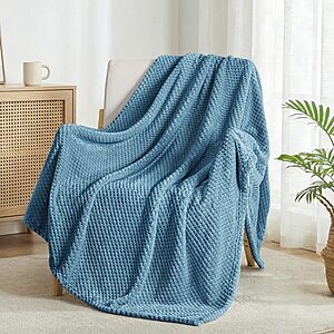 50" x 70" Exclusivo Mezcla Large Waffle Fleece Throw Blanket (Slate Blue) $8.99 + Free Shipping w/ Prime or on $35+