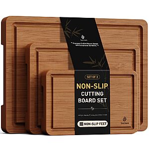 3-Piece Socisen Bamboo cutting Board Set $9.79 + Free Shipping w/ Prime or on $35+