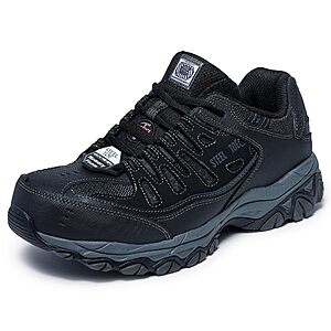 Skechers Men's Cankton Slip-in Steel Toe Lace Up Workplace Safety Shoe (Black/Charcoal) (Meets ASTM F2413 Impact and Compression Standards) $48.99 + Free Shipping