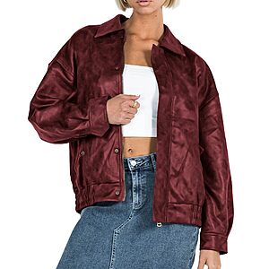 PRETTYGARDEN Women's Faux Leather Oversized Moto Jacket (Various) from $16.13 + Free Shipping w/ Prime or on $35+