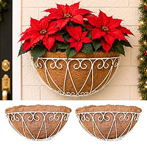 2-Pack 16" LaLaGreen Semicircle Hanging Wall Planter w/ Coco Liner (White) $15.35 + Free Shipping w/ Prime or on $35+