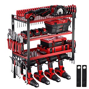 4-Layer Nacial Alloy Steel Wall Mount Power Tool Organizer (Red) $19.99 + Free Shipping w/ Prime or on $35+