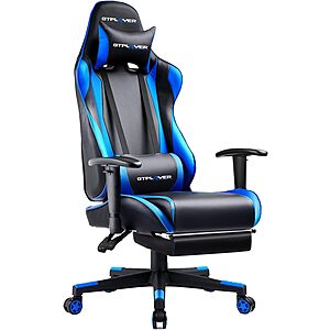 GTPLAYER Ergonomic Gaming Chair w/ Footrest, 3D Armrests & Lumbar Support (Blue) $69.98 + Free Shipping