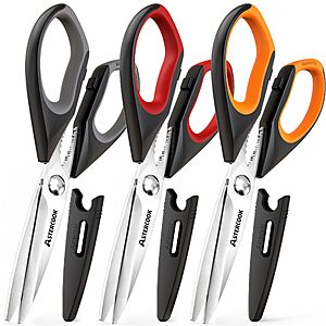 3-Pack Astercook Heavy Duty Stainless Steel Kitchen Scissors (Various) from $8.99 or Less + Free Shipping w/ Prime or on $35+