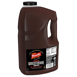 French's Worcestershire Sauce, 1 gal - One Gallon Container of Gluten-Free Worcestershire Sauce, Perfect as Meat Tenderizer, Marinades, Sauces and More $8.78 at Amazon