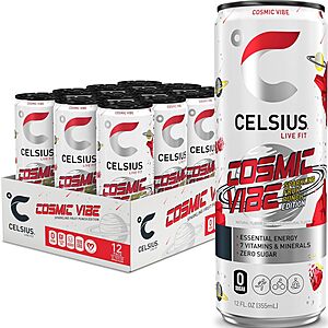 CELSIUS COSMIC VIBE Sparkling Fruit Punch, Sugar Free Energy Drink, 12 Fl Oz (Pack of 12) $13.70 Amazon S&S
