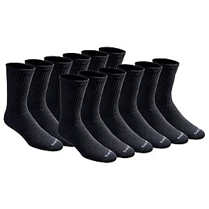 Dickies Men's Dri-Tech Crew, Solid Black (12 Pairs), Large for $16.64 @ Amazon Prime Day sale