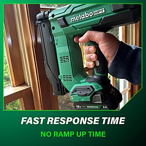 Metabo HPT 18V MultiVolt Compact Cordless Brad Nailer Kit, 18 Gauge Nailer with Power Tool 2.0Ah Lithium Ion Battery, Drives 5/8" to 2" Brad Nails, 700 per Charge, NT1850DG