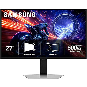 SAMSUNG Odyssey G6 27" QHD 1440P 500Hz OLED with FreeSync Premium & G-Sync Gaming Computer Monitor $549.99