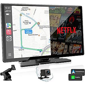 9" Volam CarPlay Voice Control Touch Screen with Built-In Netflix & YouTube and Backup Camera $75.36