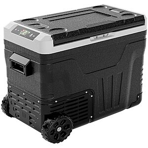 Prime Members: EUHOMY 12 Volt Portable Refrigerator, 53QT (50L), 12V/24V DC 100-240V AC, -4℉~68℉, 12V Cooler with Wheels & 2 Baskets $203.99