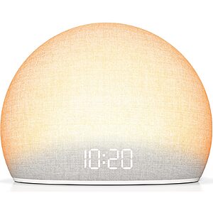 HOUSBAY Sunrise Alarm Clock with White Noise Sound Machine, 5 Gentle Alarm Sounds, 20 Soothing Sleep Sounds $29.99