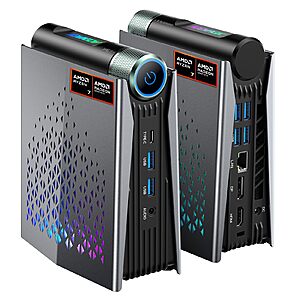 ACEMAGICIAN S3A Mini PC: Ryzen 7 H 255, 16GB LPDDR5, 512GB SSD, 780M Graphics, Win 11 Pro, RGB Lights $483.12