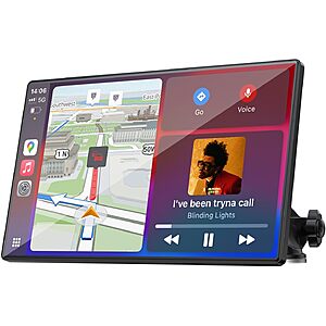Topexplore 9" Carplay Screen w/ Touch, Bluetooth, Mirror Link, Voice Control, Hands-Free Calling $55.99
