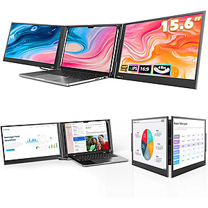 QQH Laptop Screen Extender, 15.6" 1080P IPS, USB-C Plug and Play Monitor $203.99