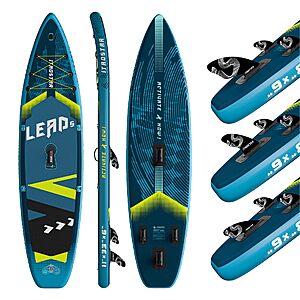 iTAOSTAR Lead 11' &times; 33"/12' &times; 35" Inflatable Paddle Board with 5 Fins for All Skill Levels $129.99