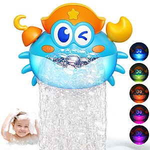 Light Up Baby Bath Toys Bath Bubble Machine with Colourful RGB Light $11.49